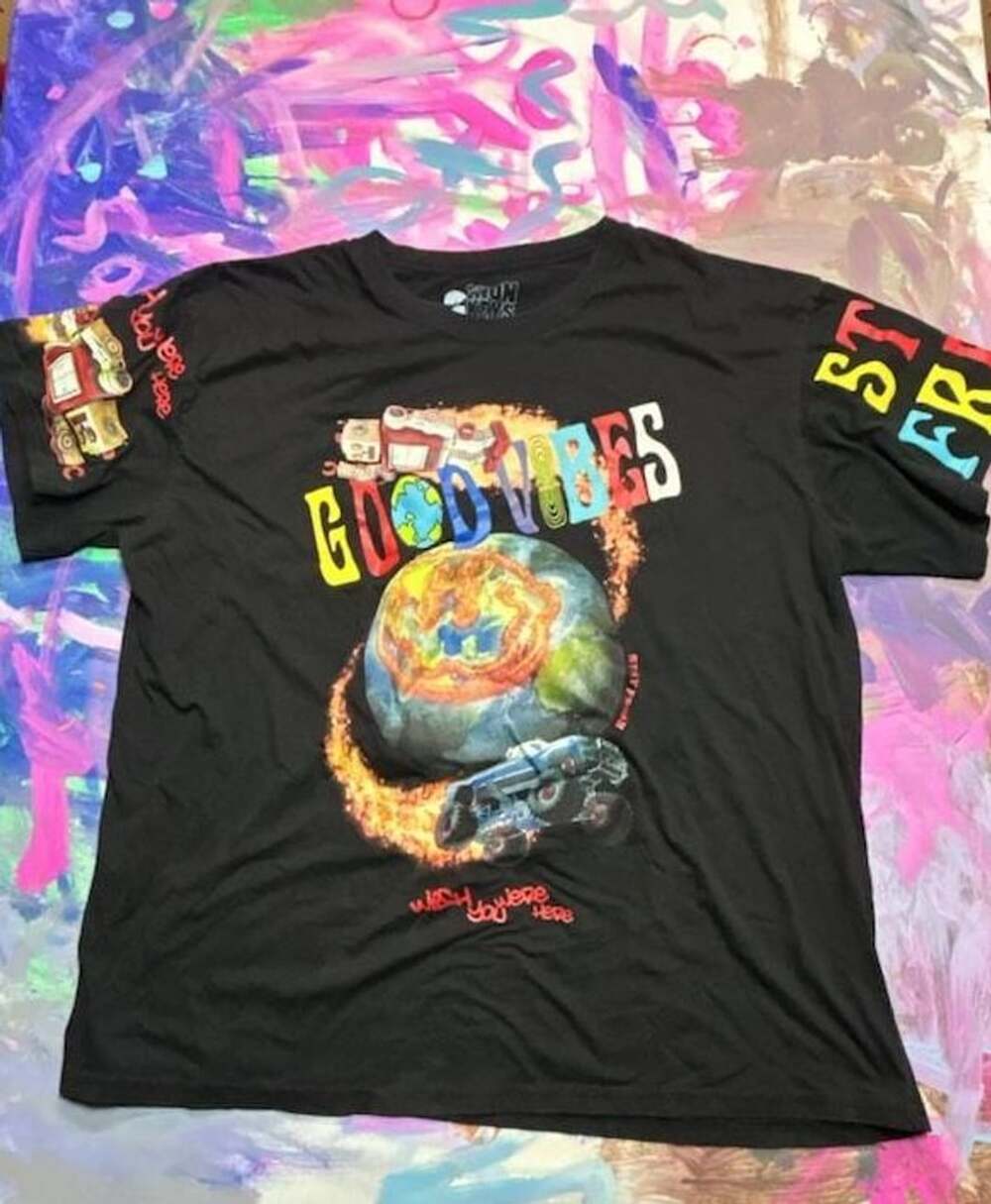 2Monkeys Good Vibes T-Shirt Size 3XL Black Graphic Monster Truck